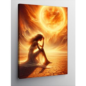 Kanvas Tablo Güneş Ve Kadın 70x100 cm