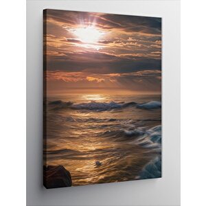 Kanvas Tablo Güneş Ve Deniz Manzarası 70x100 cm