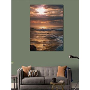 Kanvas Tablo Güneş Ve Deniz Manzarası 70x100 cm