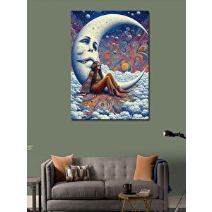 Kanvas Tablo Hilal Ay Ve Kadın 70x100 cm