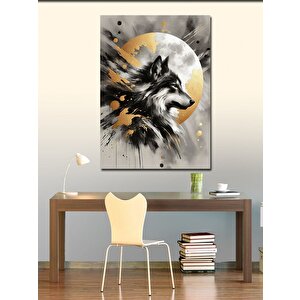 Kanvas Tablo Bozkurt Ve Dolunay 100x140 cm