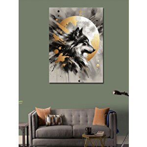 Kanvas Tablo Bozkurt Ve Dolunay 100x140 cm
