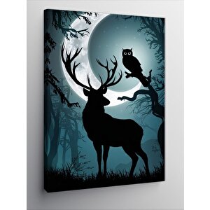 Kanvas Tablo Geyik Ve Hilal 70x100 cm