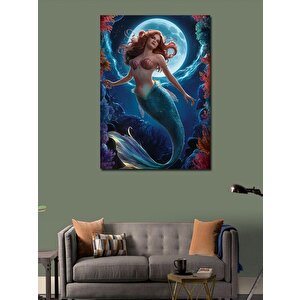 Kanvas Tablo Deniz Kızı Ve Dolunay 100x140 cm