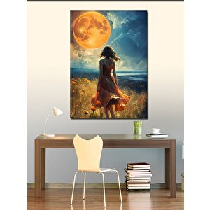 Kanvas Tablo Dolunay Ve Kadın 70x100 cm