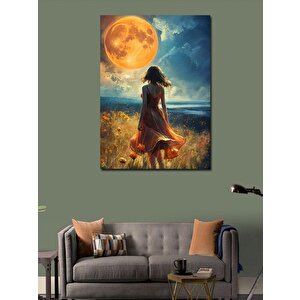 Kanvas Tablo Dolunay Ve Kadın 70x100 cm
