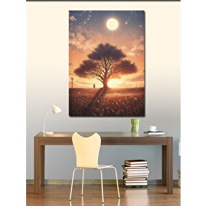 Kanvas Tablo Güneş Ve Büyük Ağaç 100x140 cm