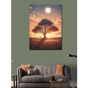 Kanvas Tablo Güneş Ve Büyük Ağaç 100x140 cm