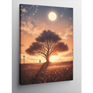 Kanvas Tablo Güneş Ve Büyük Ağaç 70x100 cm