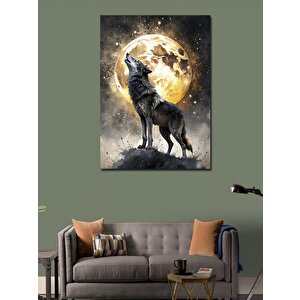 Kanvas Tablo Uluyan Bozkurt Ve Dolunay 100x140 cm