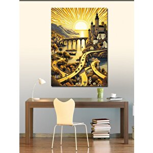 Kanvas Tablo Güneş Manzarası Ve Otoyol 100x140 cm