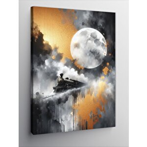 Kanvas Tablo Dolunay Ve Tren 100x140 cm