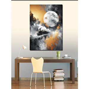Kanvas Tablo Dolunay Ve Tren 100x140 cm