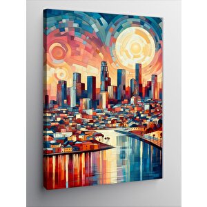 Kanvas Tablo Güneş Ve Şehir 100x140 cm