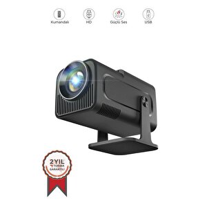 Torima  Hy320 Siyah Taşınabilir Sinema Projektörü 4k 1080p Ev Sineması Bluetooth Android Akıllı Projeksiyon Wifi