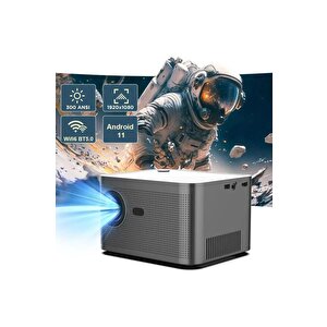 Torima  Hy350 Gri Taşınabilir Sinema Projektörü 4k 1080p Ev Sineması Bluetooth Android Akıllı Projeksiyon Wifi