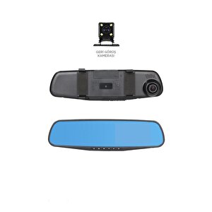 Torima Ta-05 Siyah 1080p Araç Içi Lcd 4.3 Inç Ekranlı Dikiz Aynası Gece Görüşlü Ön Ve Arka Araç Kamerası