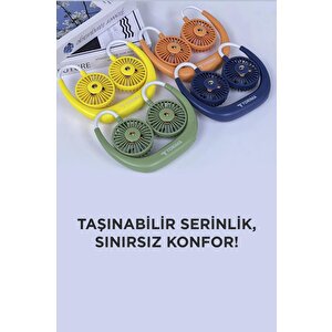 Torima F-10 Mavi Eller Serbest Boyuna Asılabilir Şarjlı 3 Kademeli Vantilatör Klima Soğutucu Fan