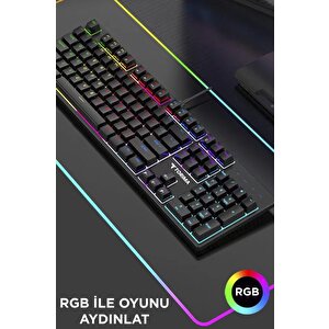 Tk-05 Kablolu Mekanik Blue Switch Rgb Işıklı Gaming Klavye Siyah