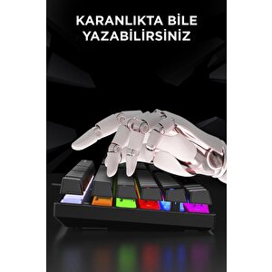 Tk-05 Kablolu Mekanik Blue Switch Rgb Işıklı Gaming Klavye Siyah