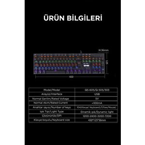 Tk-05 Kablolu Mekanik Blue Switch Rgb Işıklı Gaming Klavye Siyah