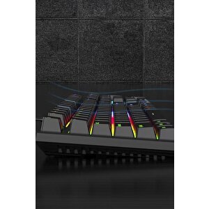Tk-05 Kablolu Mekanik Blue Switch Rgb Işıklı Gaming Klavye Siyah
