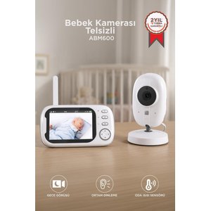 Torima Bebek Kamerası Telsiz Monitörlü Full Hd Smart Ip Güvenlik Kamerası Abm600 Beyaz