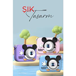 Torima Cmr-16 Mor Mini 1080p Hd Çocuk Kamera Dijital Fotoğraf Makinesi 2.0 Inç Ekran 5 Adet Oyun