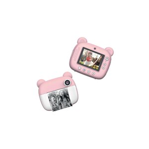 Dijital Fotoğraf Makinesi Çocuk Termal Resim Kağıt Baskılı Yazıcı Kamera Makinesi Cmr14 Pembe