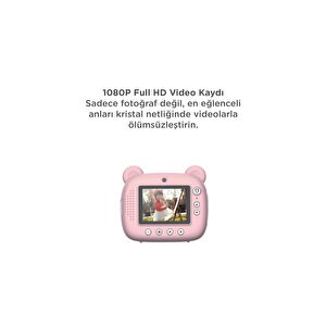 Dijital Fotoğraf Makinesi Çocuk Termal Resim Kağıt Baskılı Yazıcı Kamera Makinesi Cmr14 Pembe