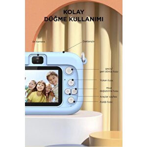 Torima Cmr-16 Mavi Mini 1080p Hd Çocuk Kamera Dijital Fotoğraf Makinesi 2.0 Inç Ekran 5 Adet Oyun