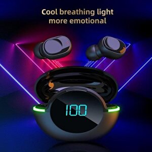 Tws Bluetooth 5.1 Kulaklık Y80 Kablosuz Stereo Ios / Android Için Mikrofonlu Kulaklık Siyah