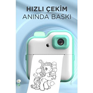 Torima Trm-cmr15 Mavi Dijital Video Kayıt Fotoğraf Çocuk Kamerası Anlık Termal Resim Kağıt Baskılı Yazıcı