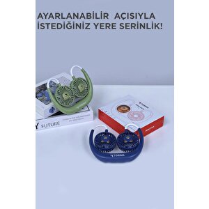 Torima F-10 Yeşil Eller Serbest Boyuna Asılabilir Şarjlı 3 Kademeli Vantilatör Klima Soğutucu Fan