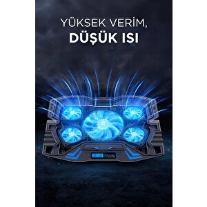 Torima Cf-05 Ayarlanabilir Dizüstü Bilgisayar Rgb Soğutma Fanı Siyah