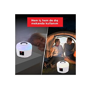 Solar Güneş Enerjili Kamp Çadır Lambası Işığı Bluetooth Hoparlör Rgb Led Kumandalı Aydınlatma