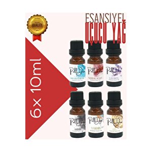 6'lı Esansiyel Uçucu Yağ, Buhurdanlık Yağı, Difüzör Esansı, Oda Kokusu 10ml-2