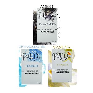 3'lü Amber - Okyanus Esintisi - Vanilya Dolap Kokusu, Ayakkabılık Ve Çekmece Kokusu Kesesi-3