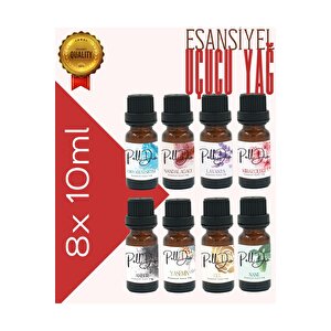 8'li Esansiyel Uçucu Yağ, Buhurdanlık Yağı, Difüzör Esansı, Oda Kokusu 10ml-1