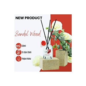 Sandal Ağacı Eko Bambu Çubuklu Ortam Ev Oda Salon Koku Kokusu Ve Oda Parfümü 50 Ml