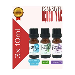 3'lü Okyanus-nane-lavanta Esansiyel Uçucu Yağ, Buhurdanlık Yağı, Difüzör Esansı, Oda Kokusu 10ml-1