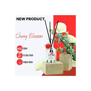 Kiraz Çiçeği Eko Bambu Çubuklu Ortam Ev Oda Salon Koku Kokusu Ve Oda Parfümü 50 Ml