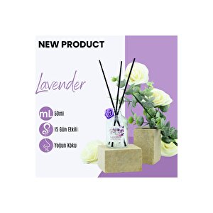 Lavanta Eko Bambu Çubuklu Ortam Ev Oda Salon Koku Kokusu Ve Oda Parfümü 50 Ml