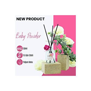 Bebek Pudrası Eko Bambu Çubuklu Ortam Ev Oda Salon Koku Kokusu Ve Oda Parfümü 50 Ml