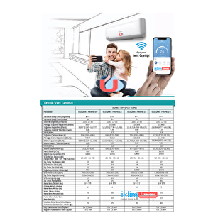 12.000 Btu Elegant Prime Inverter A++ Duvar Tipi Klima (montaj Dahil)