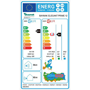 Baymak 12.000 Btu Elegant Prime Inverter A++ Duvar Tipi Klima (montaj Dahil)