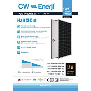 Cw Enerji 545wp 144pm M10 Hc-mb Güneş Paneli
