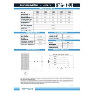 Cw Enerji 545wp 144pm M10 Hc-mb Güneş Paneli