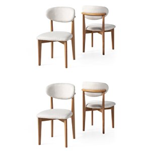 Norte Ahşap Salon Mutfak Sandalyesi 4 Lü Set