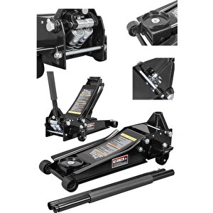 Paslanmaz Hidrolik Ağır Hizmet Tipi Alçak Şase 3 Ton Kapasiteli Çift Piston Garaj Krikosu Max 47 Cm